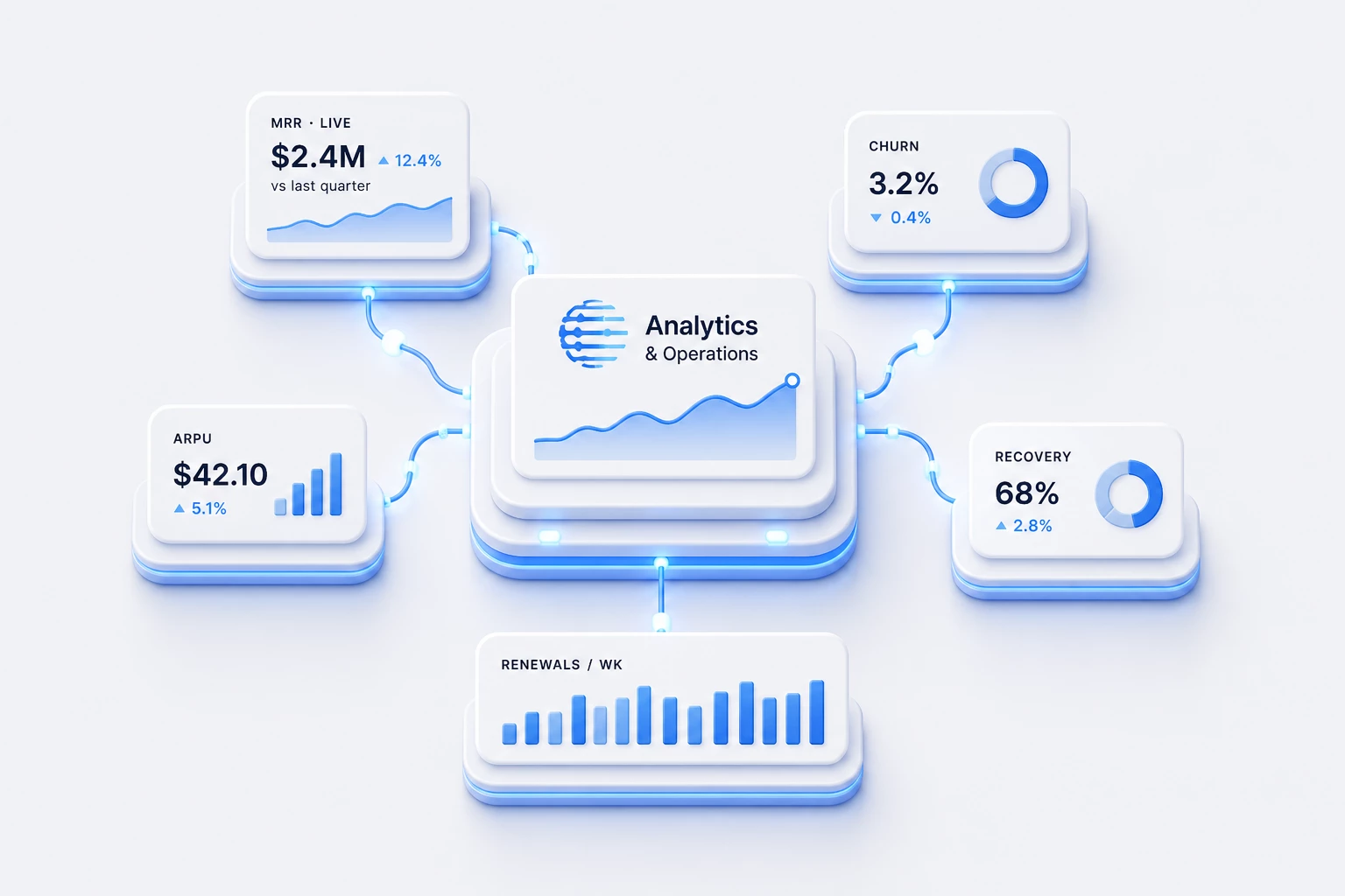 Analytics and operations hero illustration